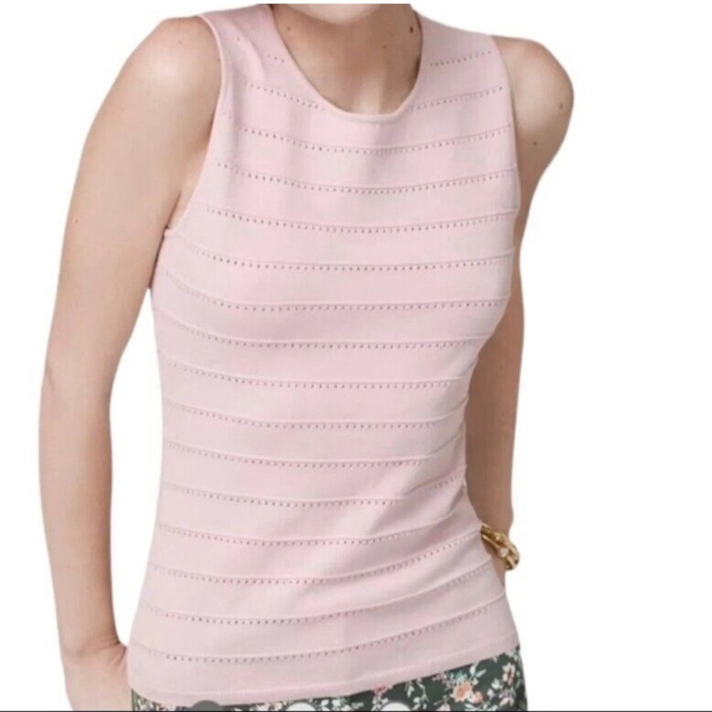 White House Black Market Pink Crew Neck Layering Tank Top size SP